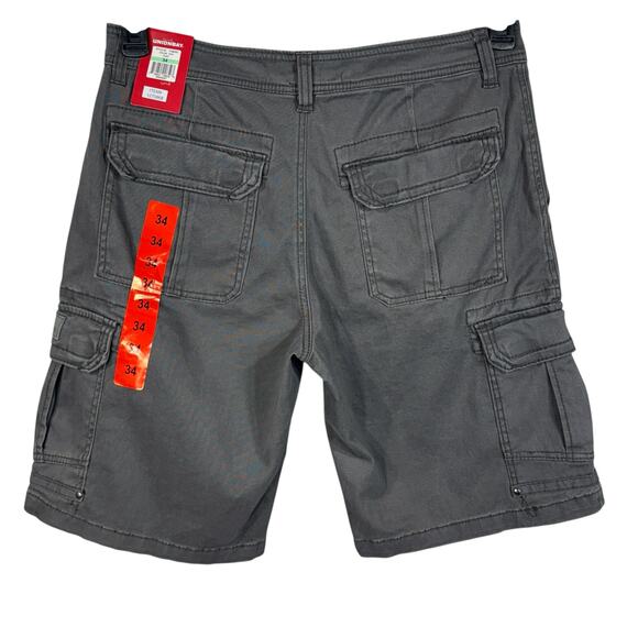 Union Bay SZ 34 Wyatt Cargo Shorts Stretch Relaxed Fit Pocket Zip-Fly Flint Gray - Picture 5 of 9